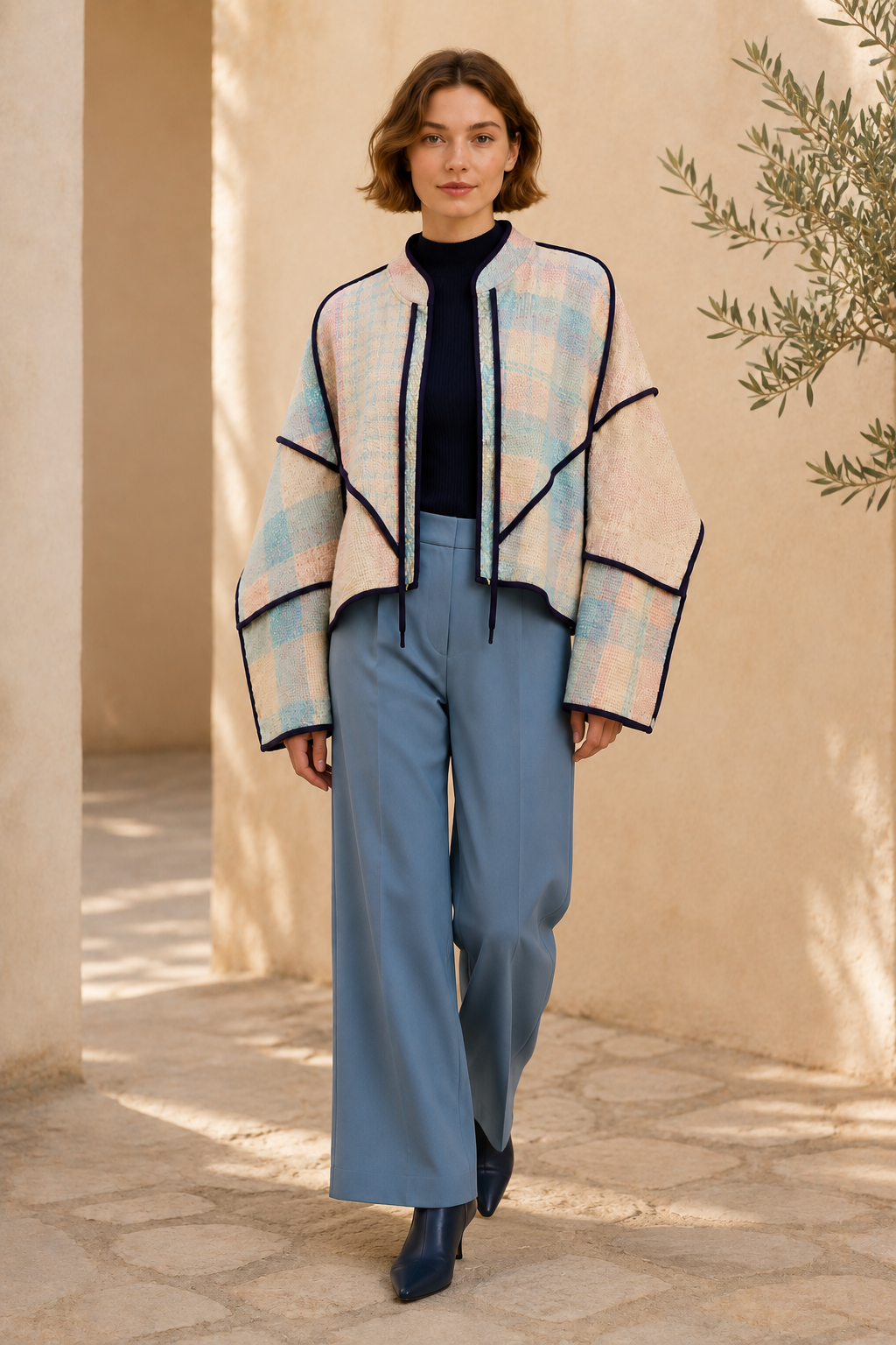 Toscana Kantha Plaid Jacket