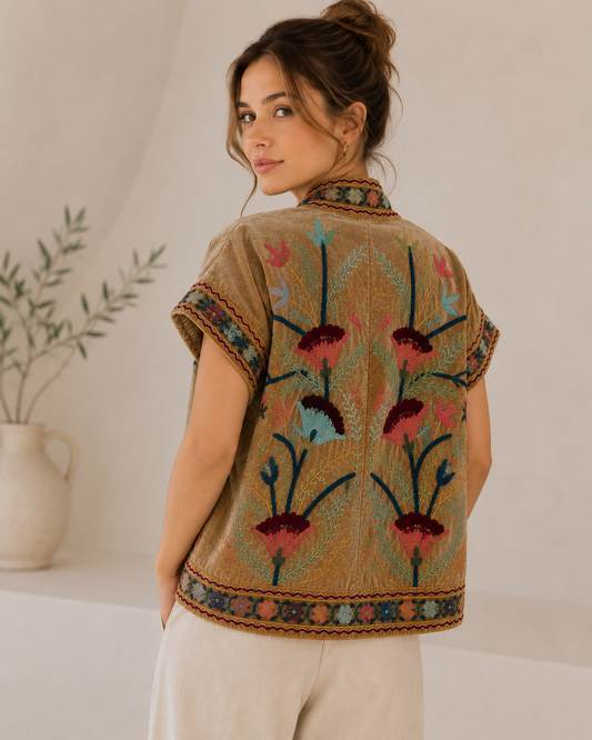 Ambar Suzani Embroidered Vest