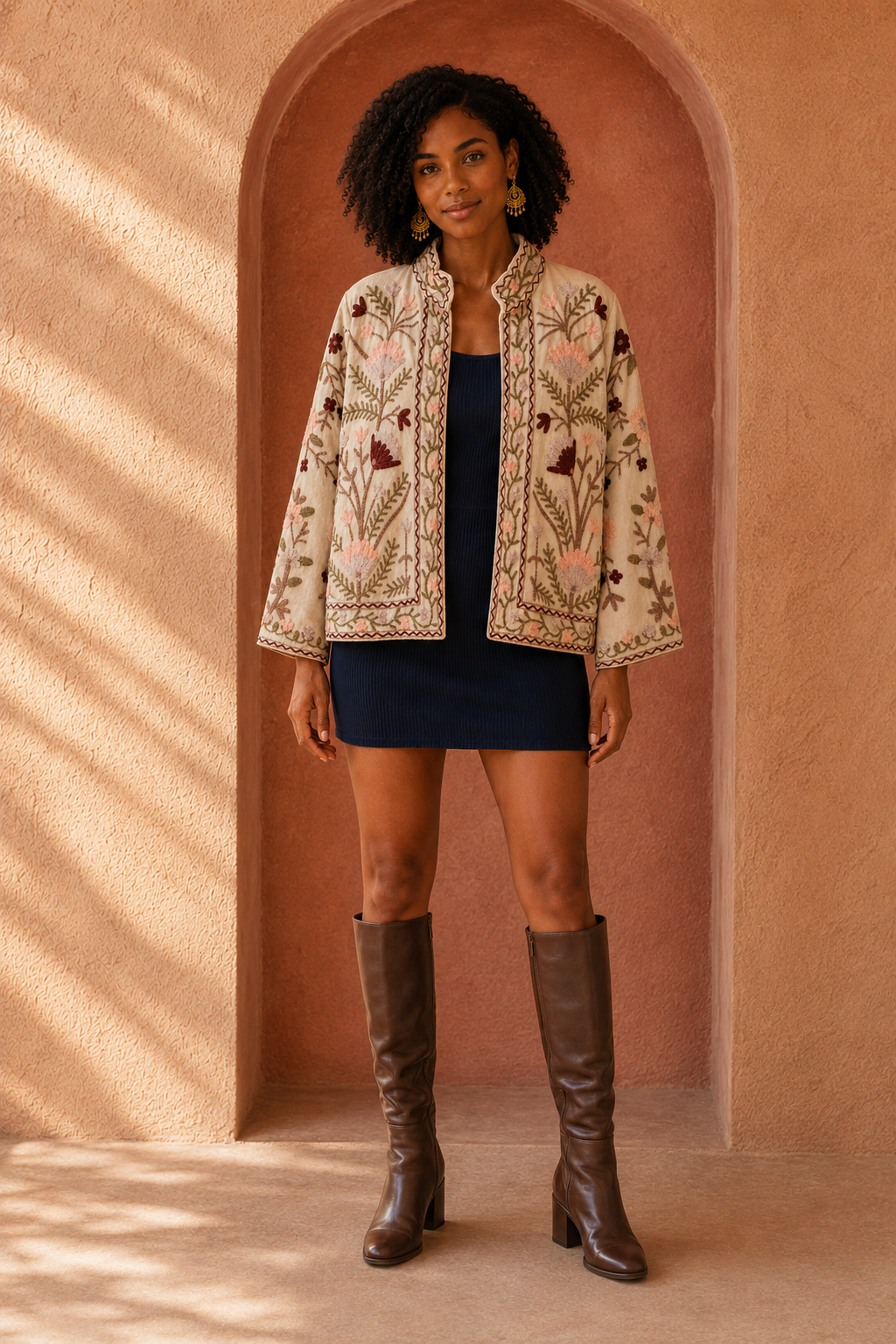 Rosal Crewel Embroidered Jacket