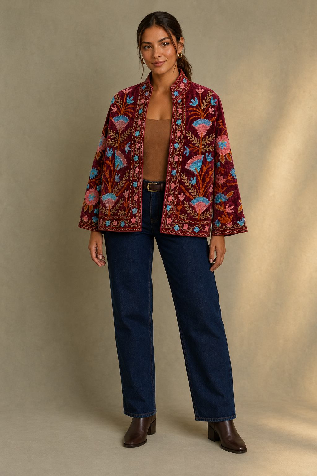 Ciruela Kashmiri Embroidered Jacket