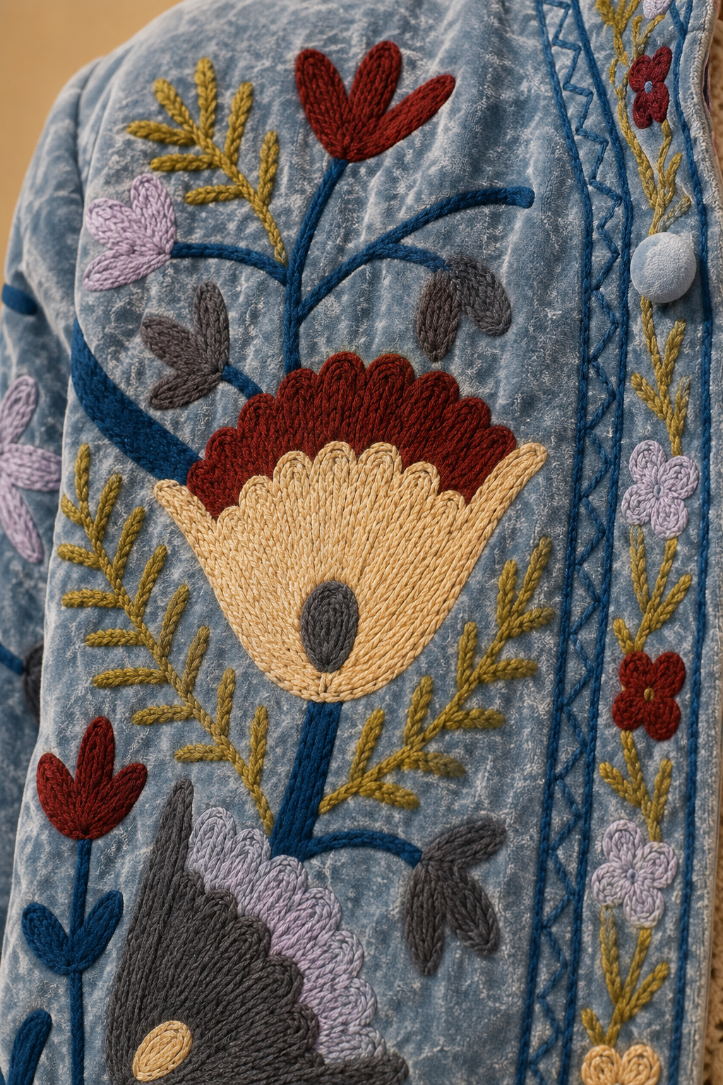 Perla Gris Suzani Embroidered Jacket