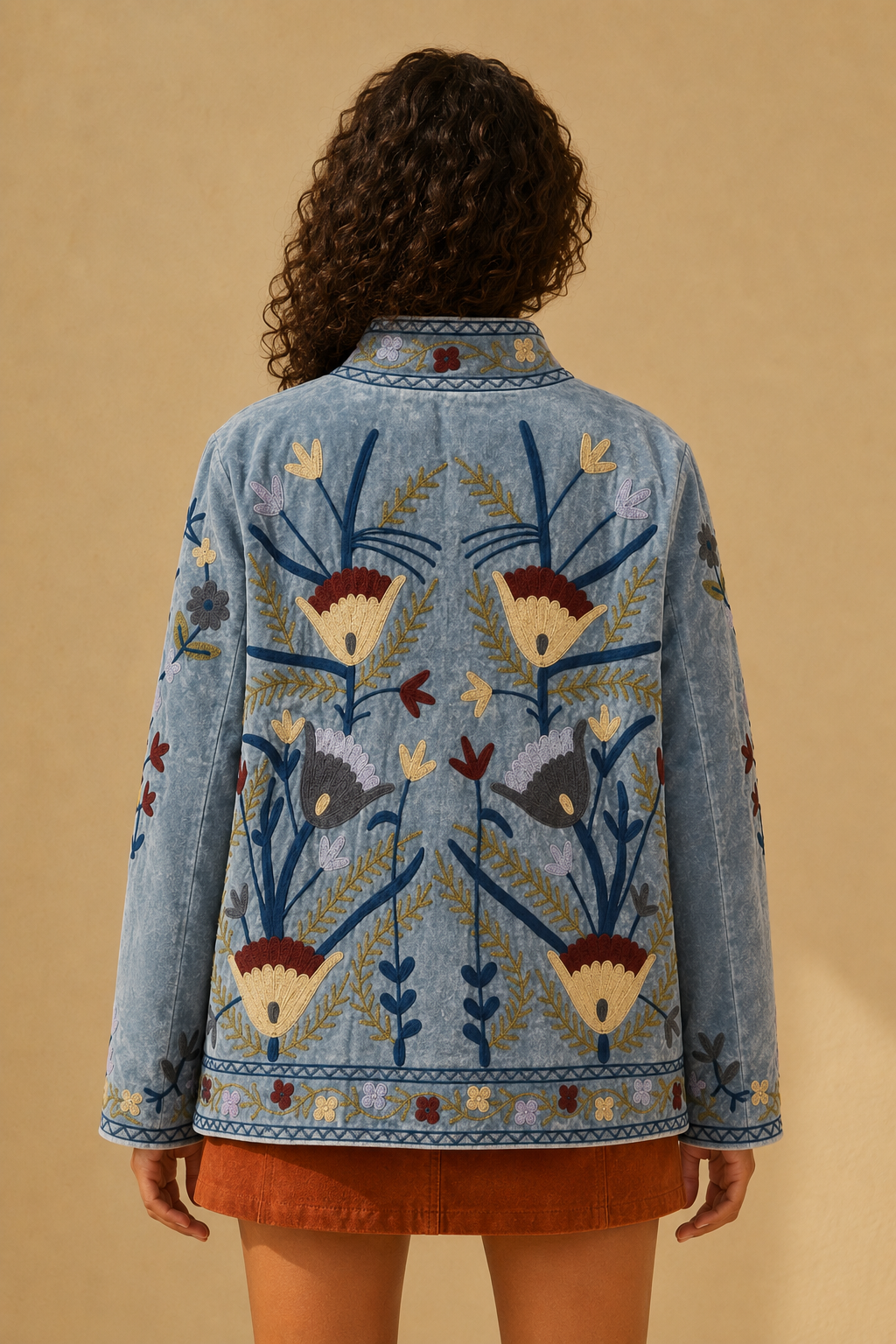 Perla Gris Suzani Embroidered Jacket