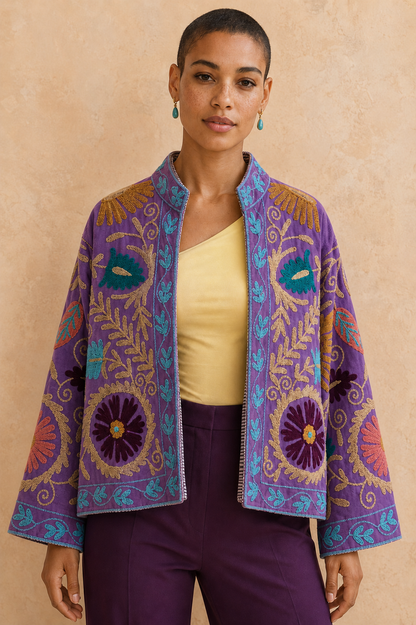 Amatista Suzani Embroidered Jacket