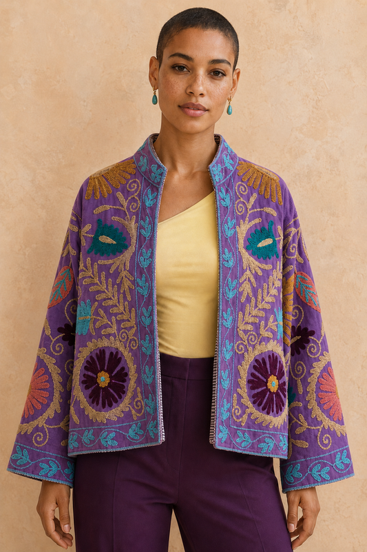 Amatista Suzani Embroidered Jacket