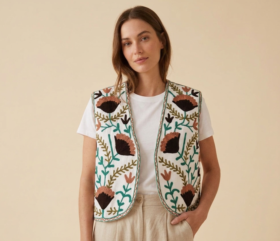 Alma Suzani Cotton Vest