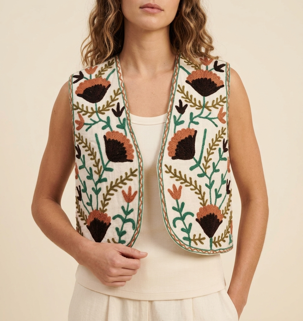 Alma Suzani Cotton Vest