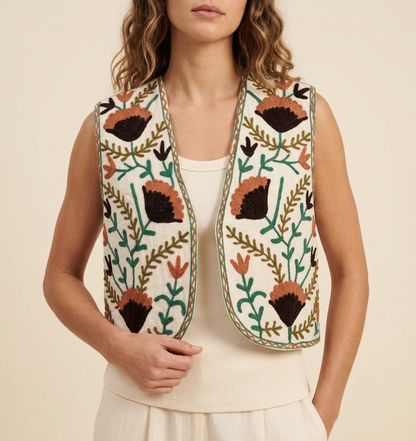 Alma Suzani Cotton Vest