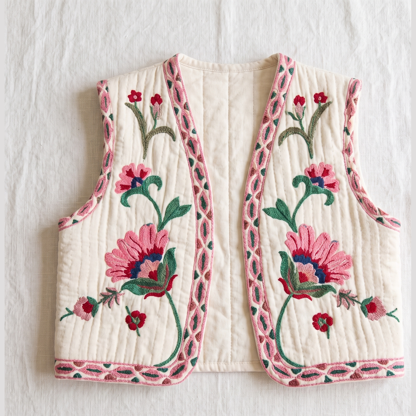 Azulejo Floral Embroidered Vest