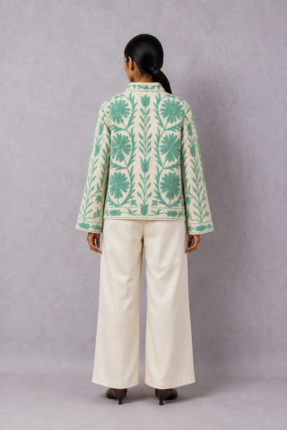 Menta Botanical Embroidered Jacket