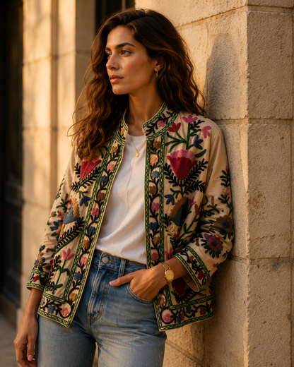 Dahlia Suzani Embroidered Jacket