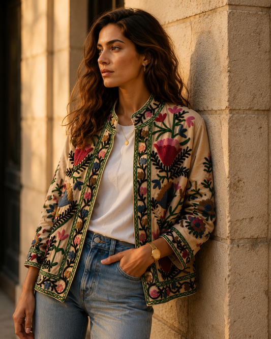 Dahlia Suzani Embroidered Jacket