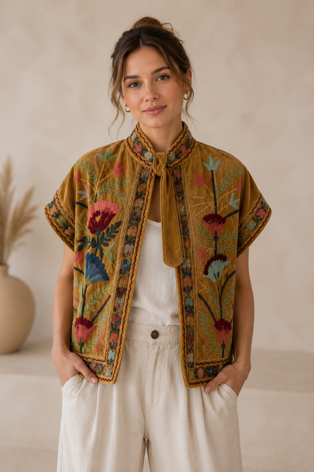 Ambar Suzani Embroidered Vest