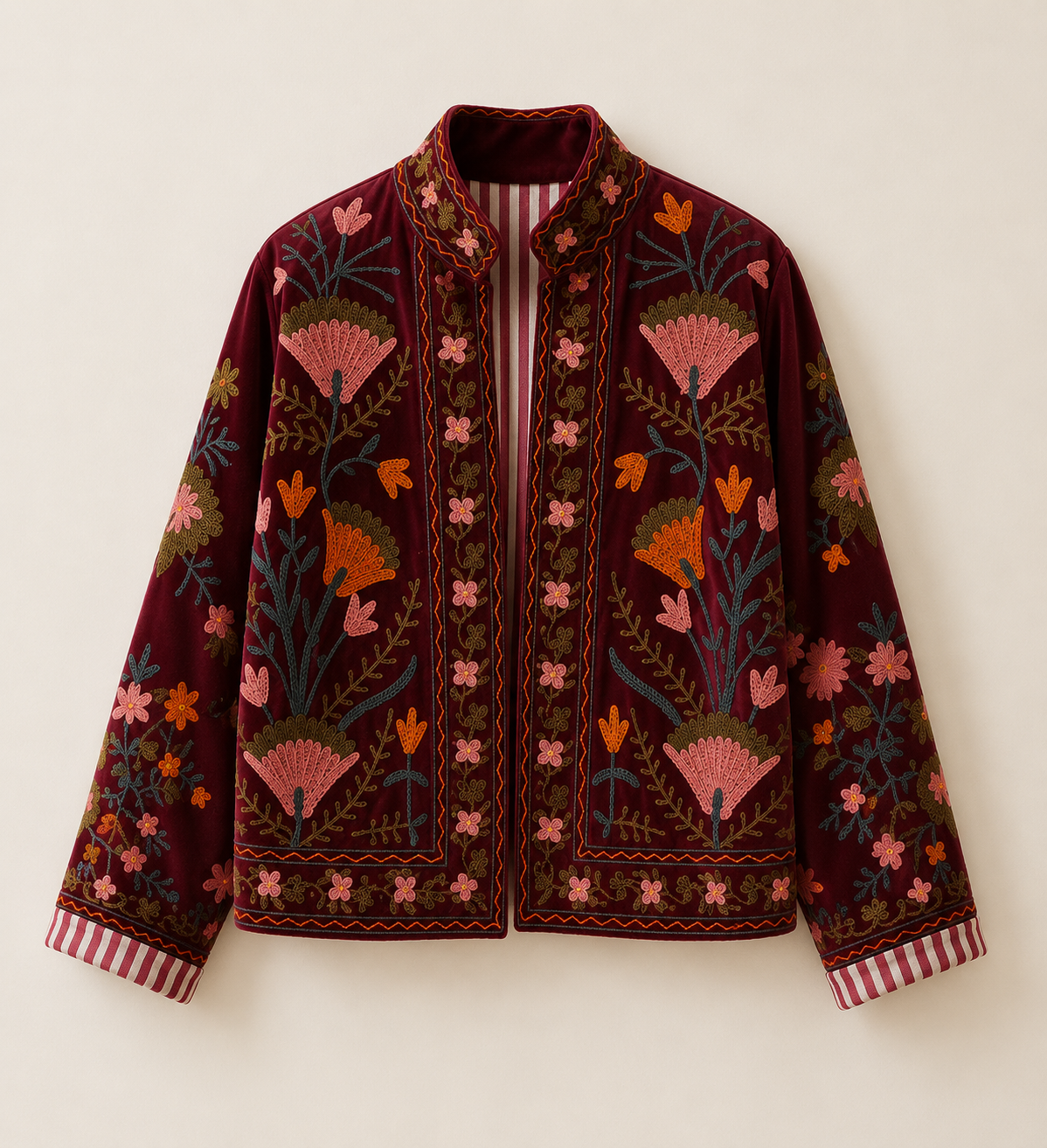 Granate Suzani Embroidered Jacket