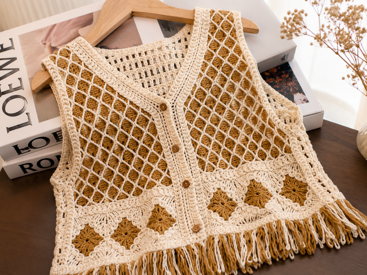 Ibiza Crochet Fringe Vest
