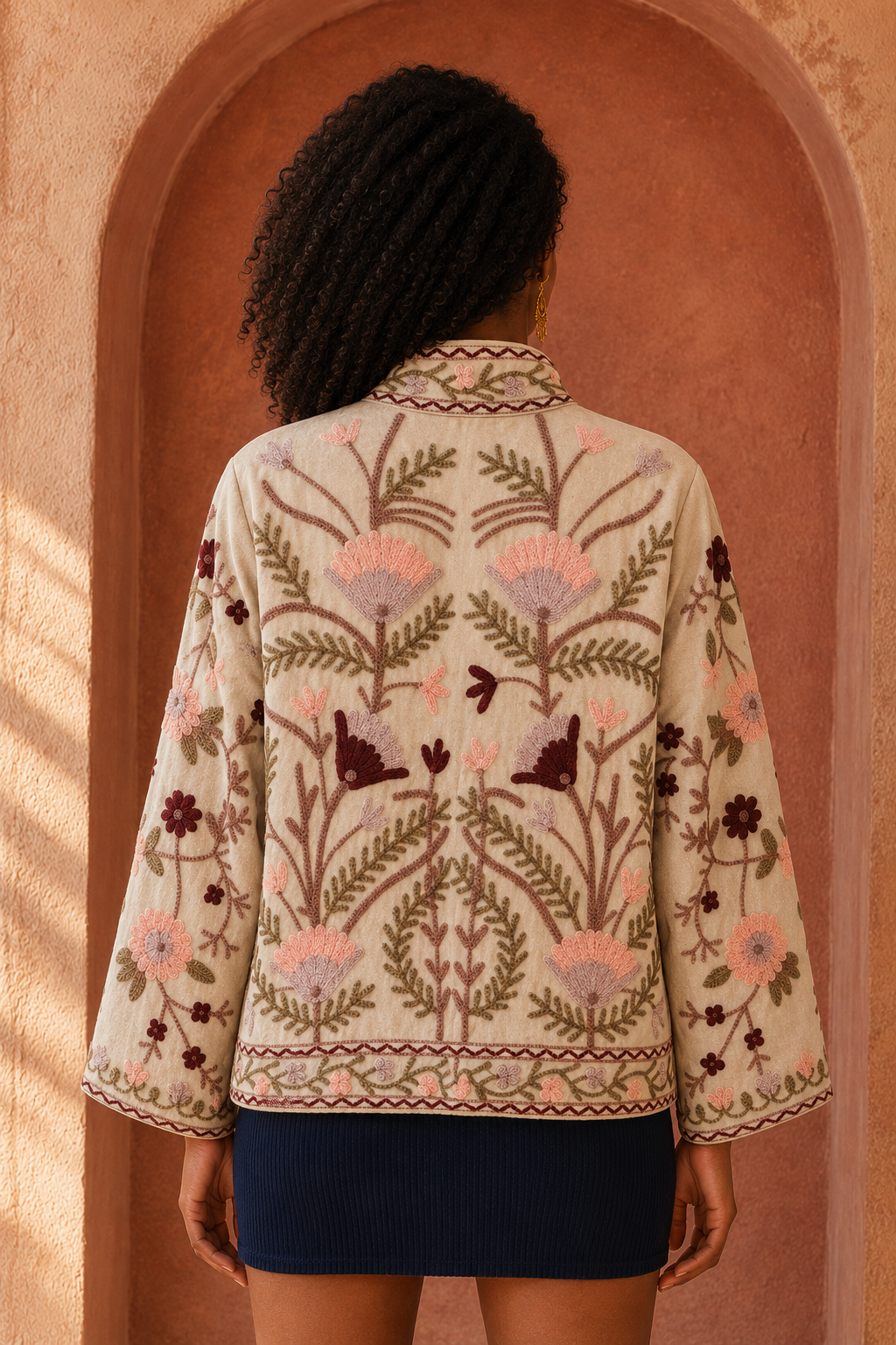 Rosal Crewel Embroidered Jacket