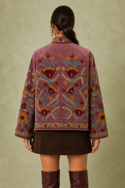 Borgoña Kashmiri Embroidered Jacket
