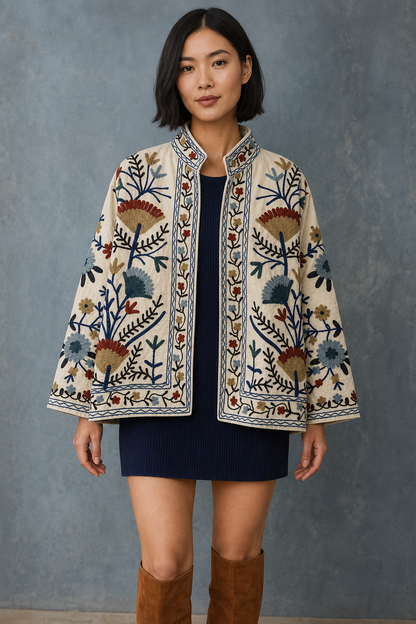 Marfil Suzani Embroidered Jacket
