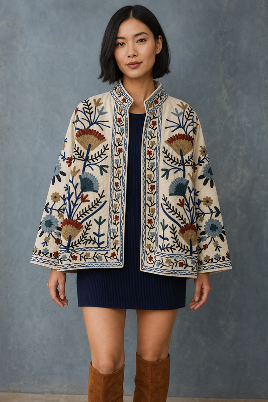 Marfil Suzani Embroidered Jacket