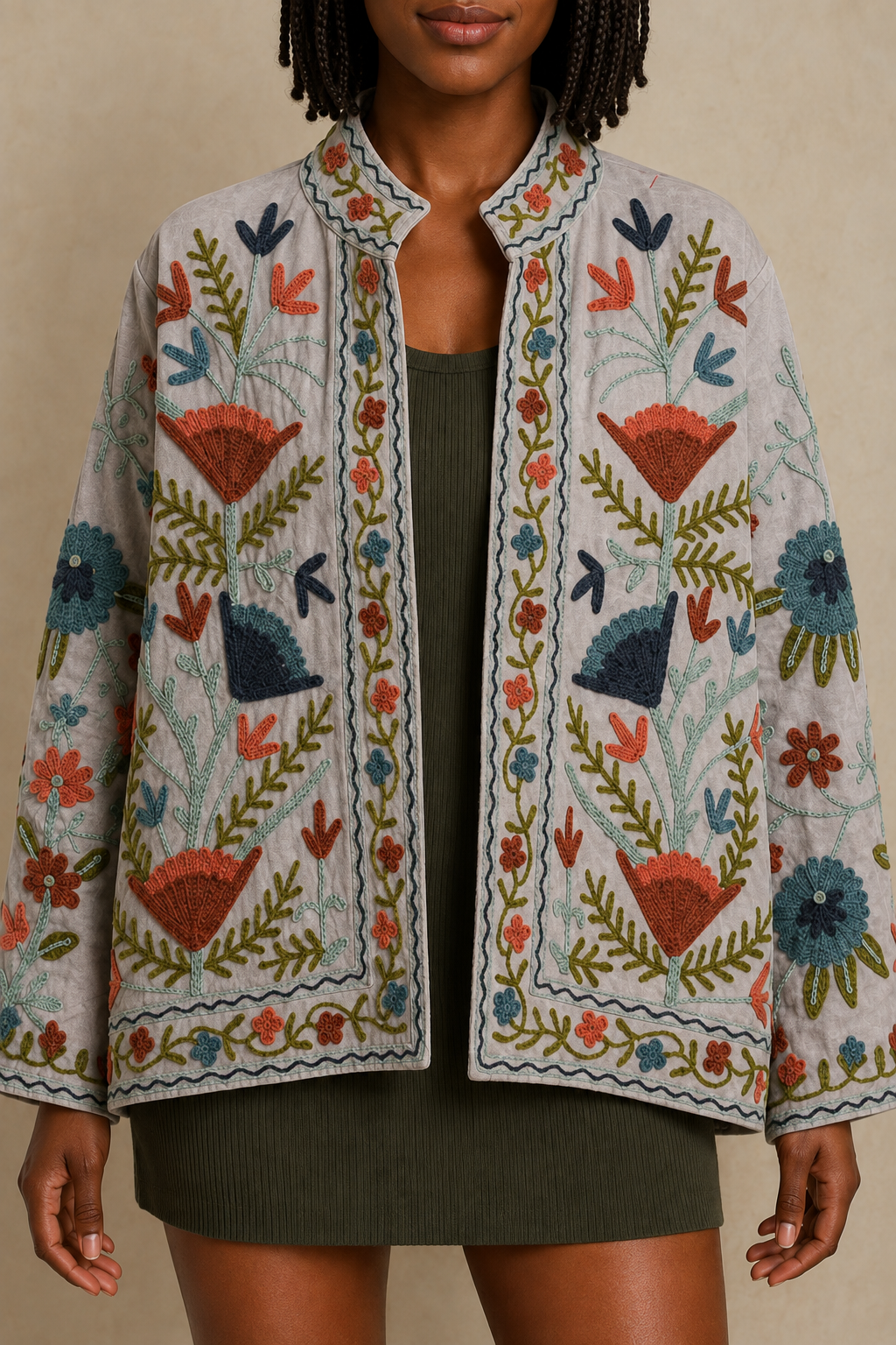Alabastro Suzani Embroidered Jacket