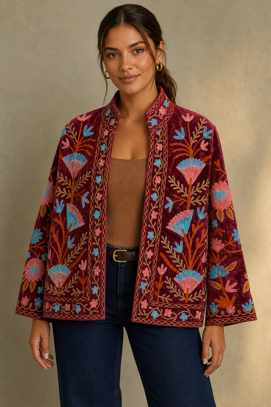 Ciruela Kashmiri Embroidered Jacket