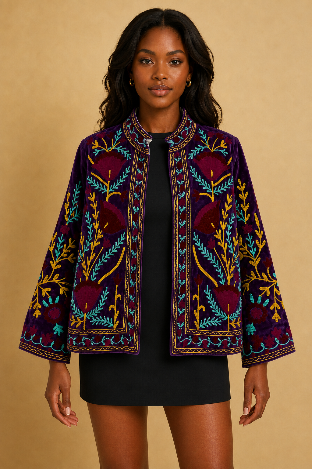 Púrpura Suzani Embroidered Jacket