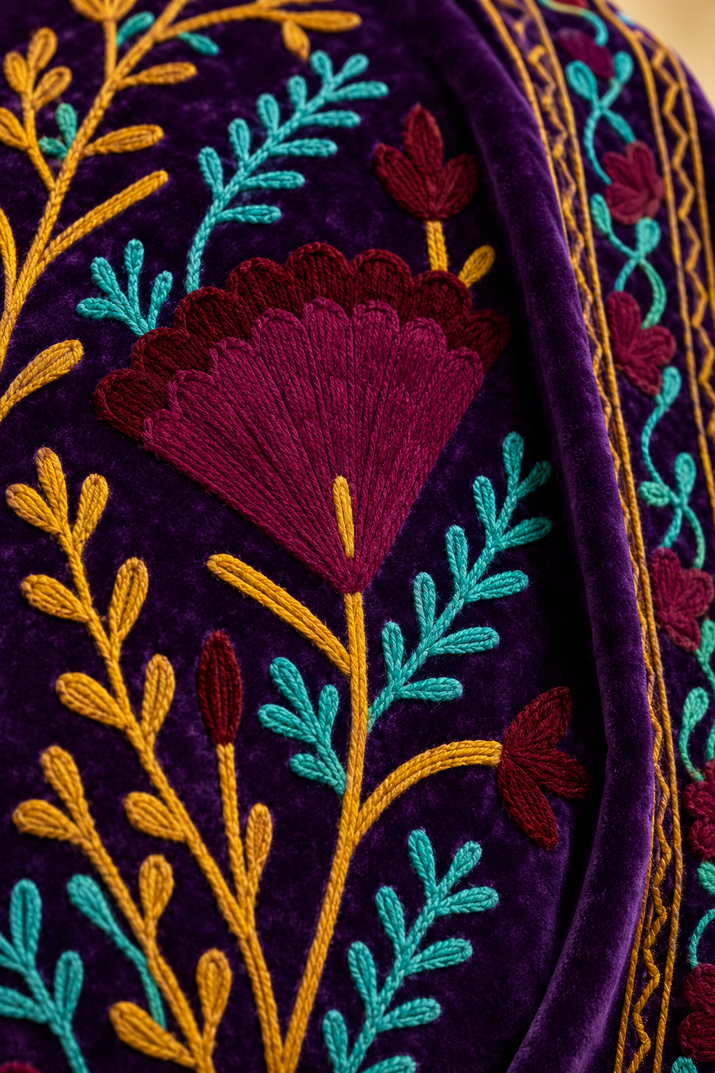 Púrpura Suzani Embroidered Jacket