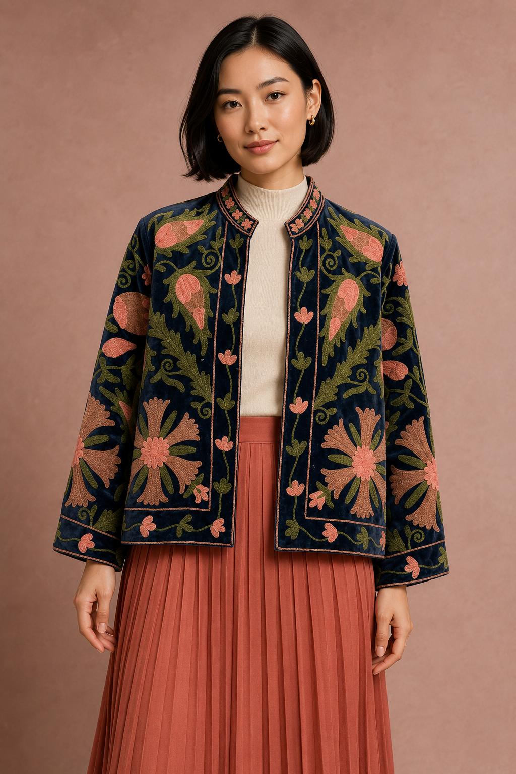 Añil Suzani Embroidered Jacket
