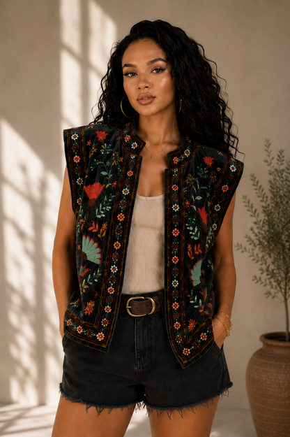 Siena Suzani Embroidered Vest