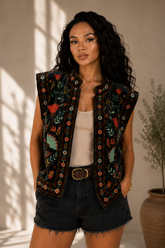 Siena Suzani Embroidered Vest