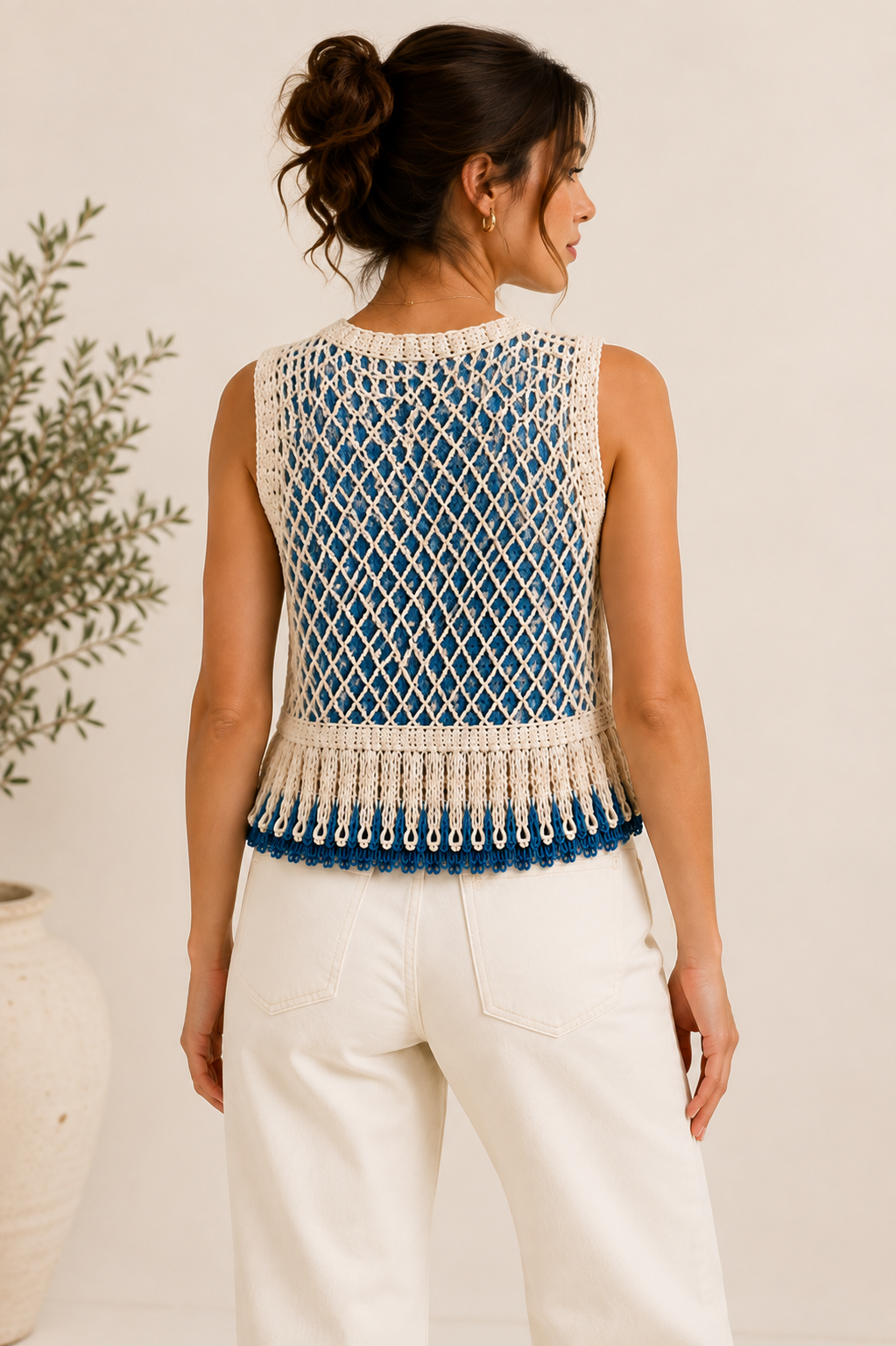 Ibiza Crochet Fringe Vest