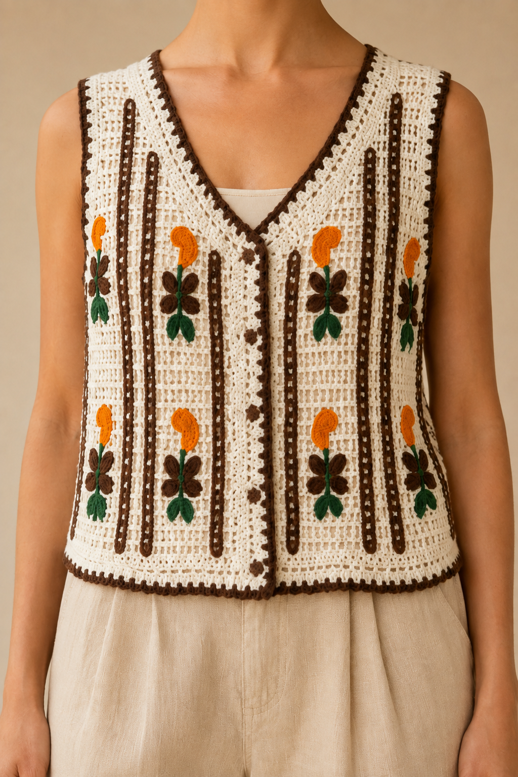 Granada Embroidered Crochet Vest