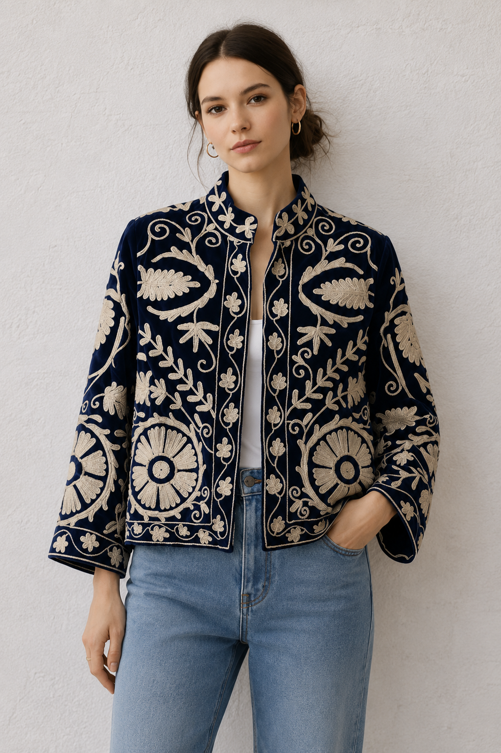 Estrella Embroidered Velvet Jacket
