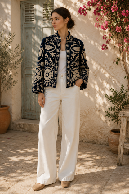 Estrella Embroidered Velvet Jacket