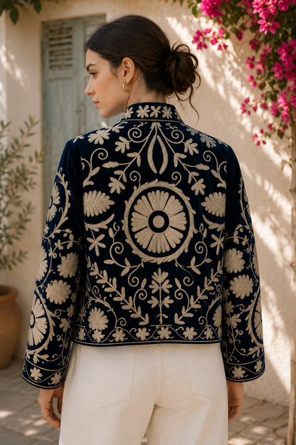 Estrella Embroidered Velvet Jacket