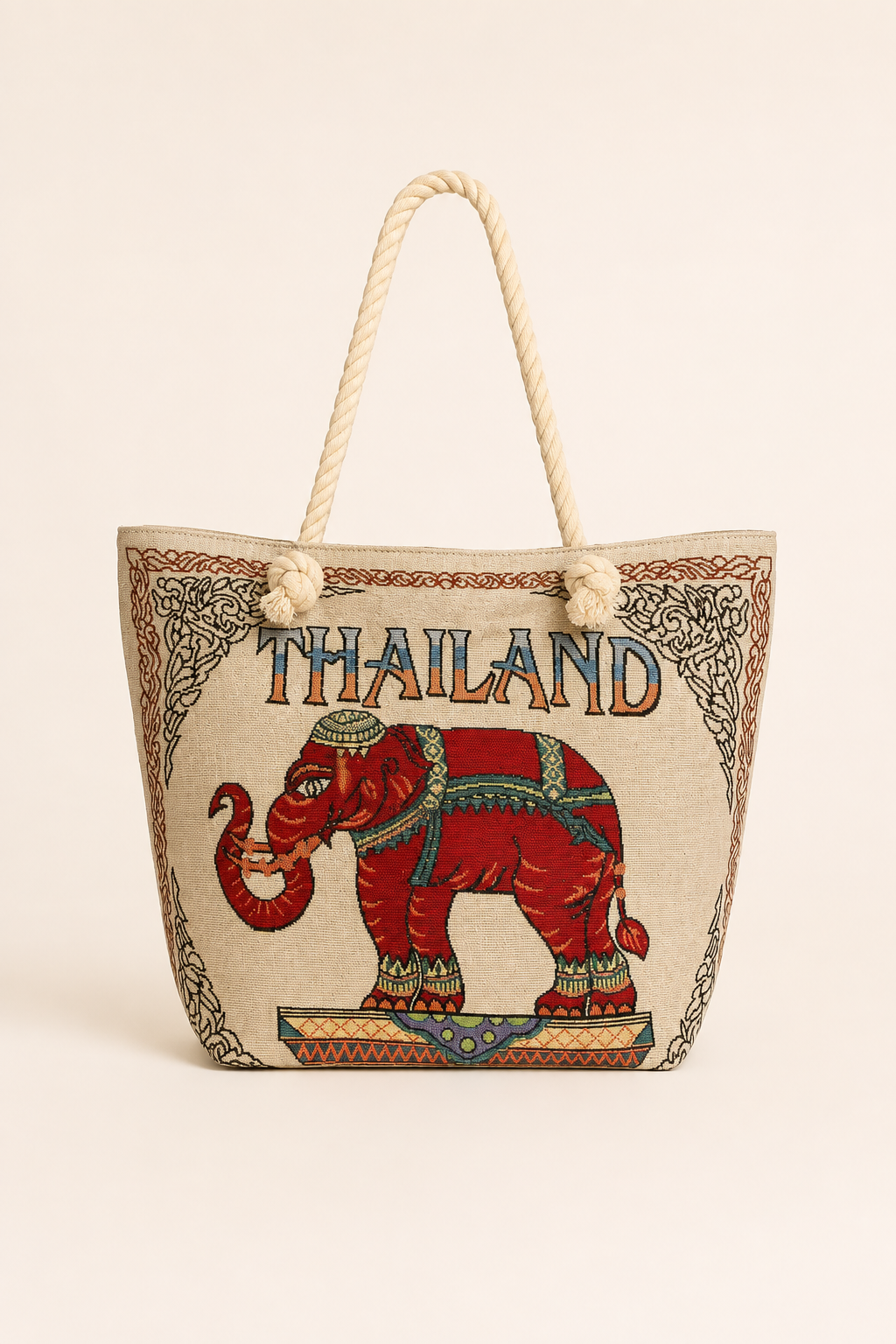 Marrakesh Elephant Embroidered Tote Bag