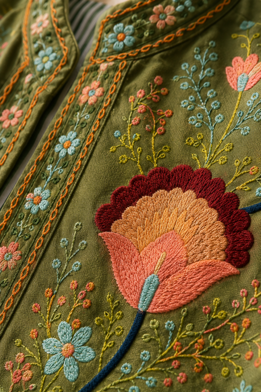 Salvia Suzani Embroidered Vest
