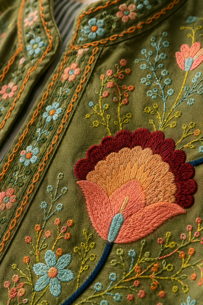 Salvia Suzani Embroidered Vest