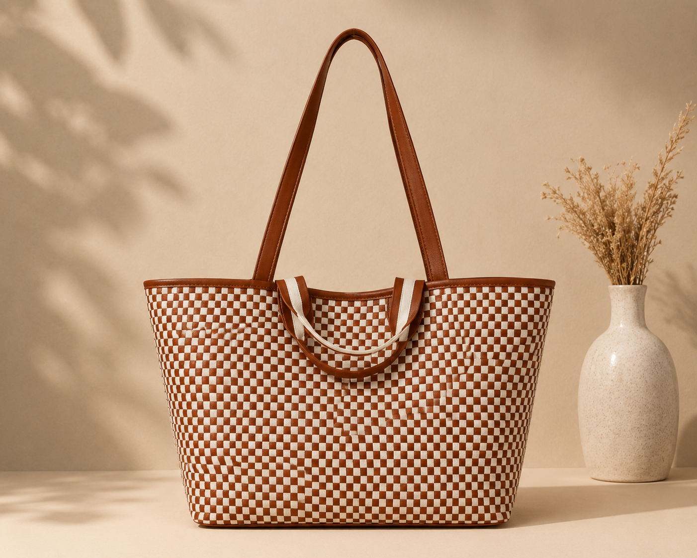 Cadiz Woven Checker Tote
