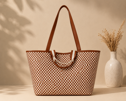 Cadiz Woven Checker Tote