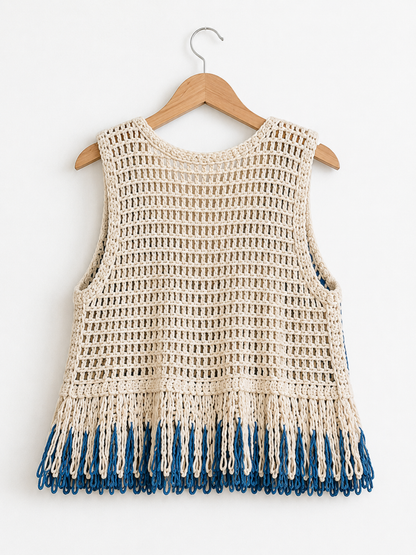 Ibiza Crochet Fringe Vest