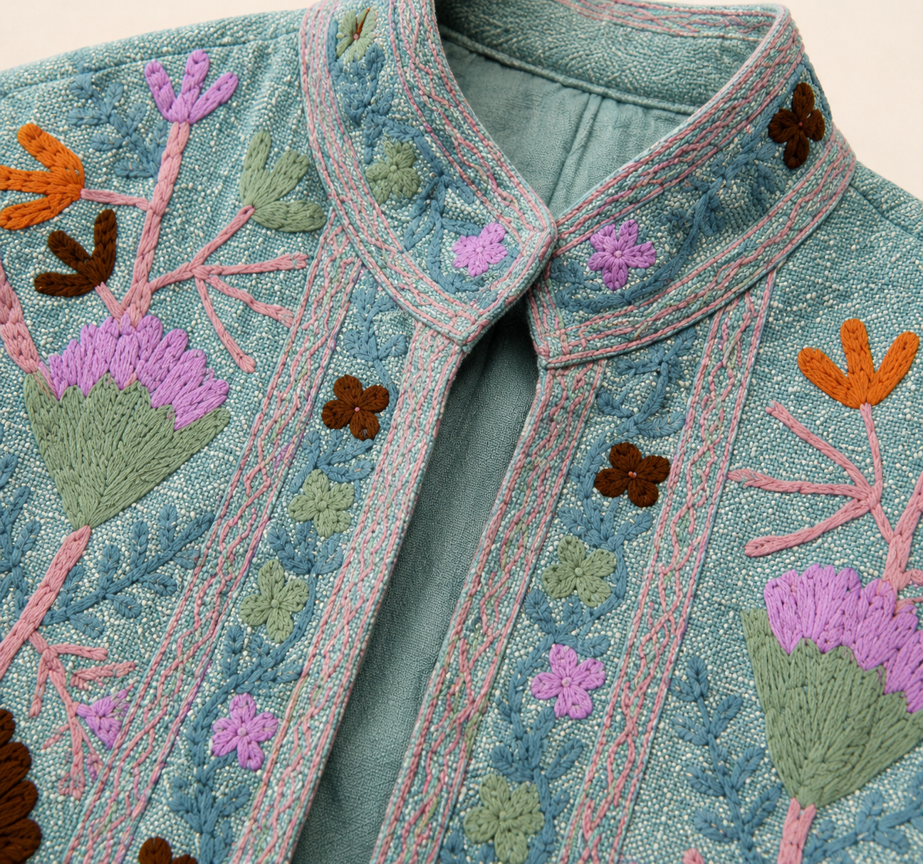 Menta Suzani Embroidered Jacket
