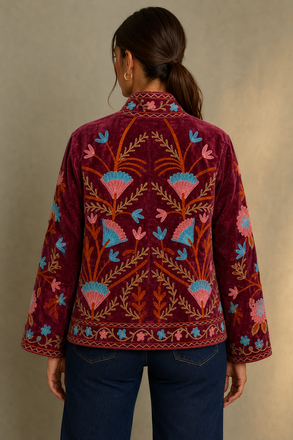 Ciruela Kashmiri Embroidered Jacket