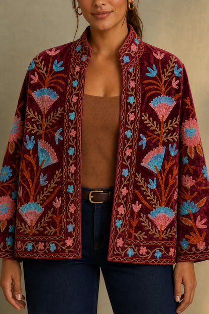 Ciruela Kashmiri Embroidered Jacket