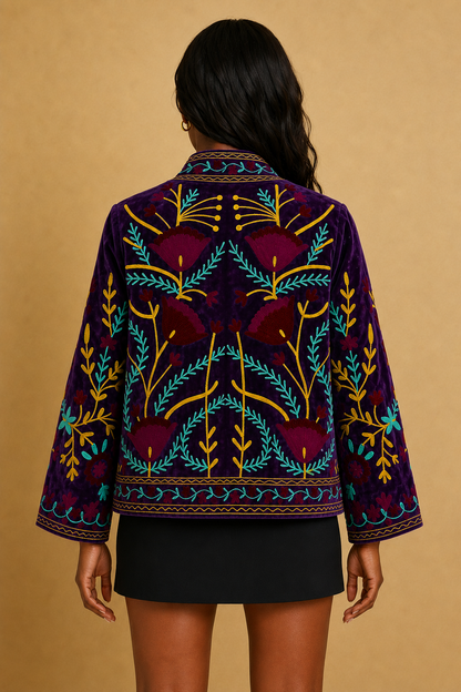 Púrpura Suzani Embroidered Jacket