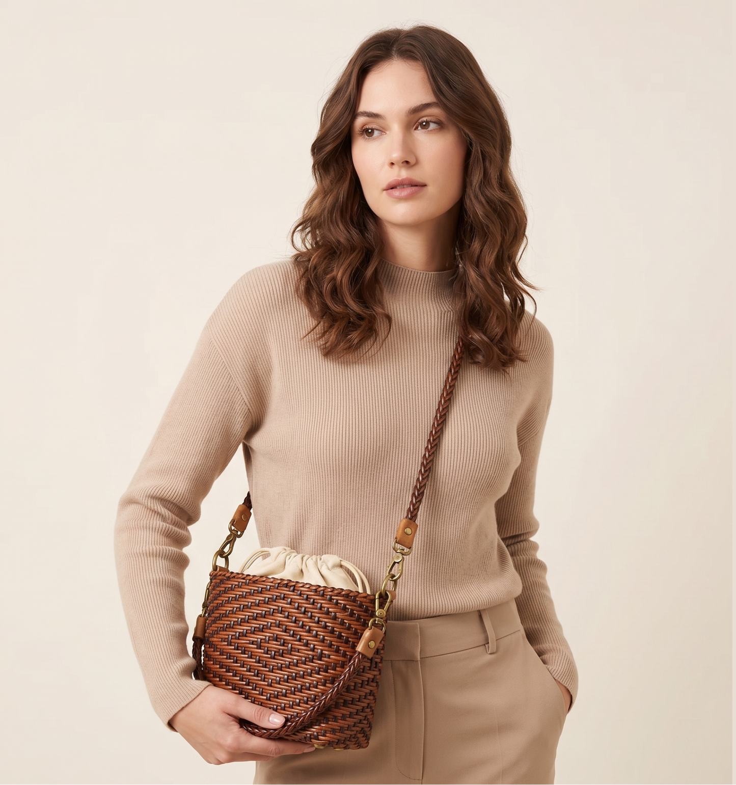 Costa Woven Leather Bag