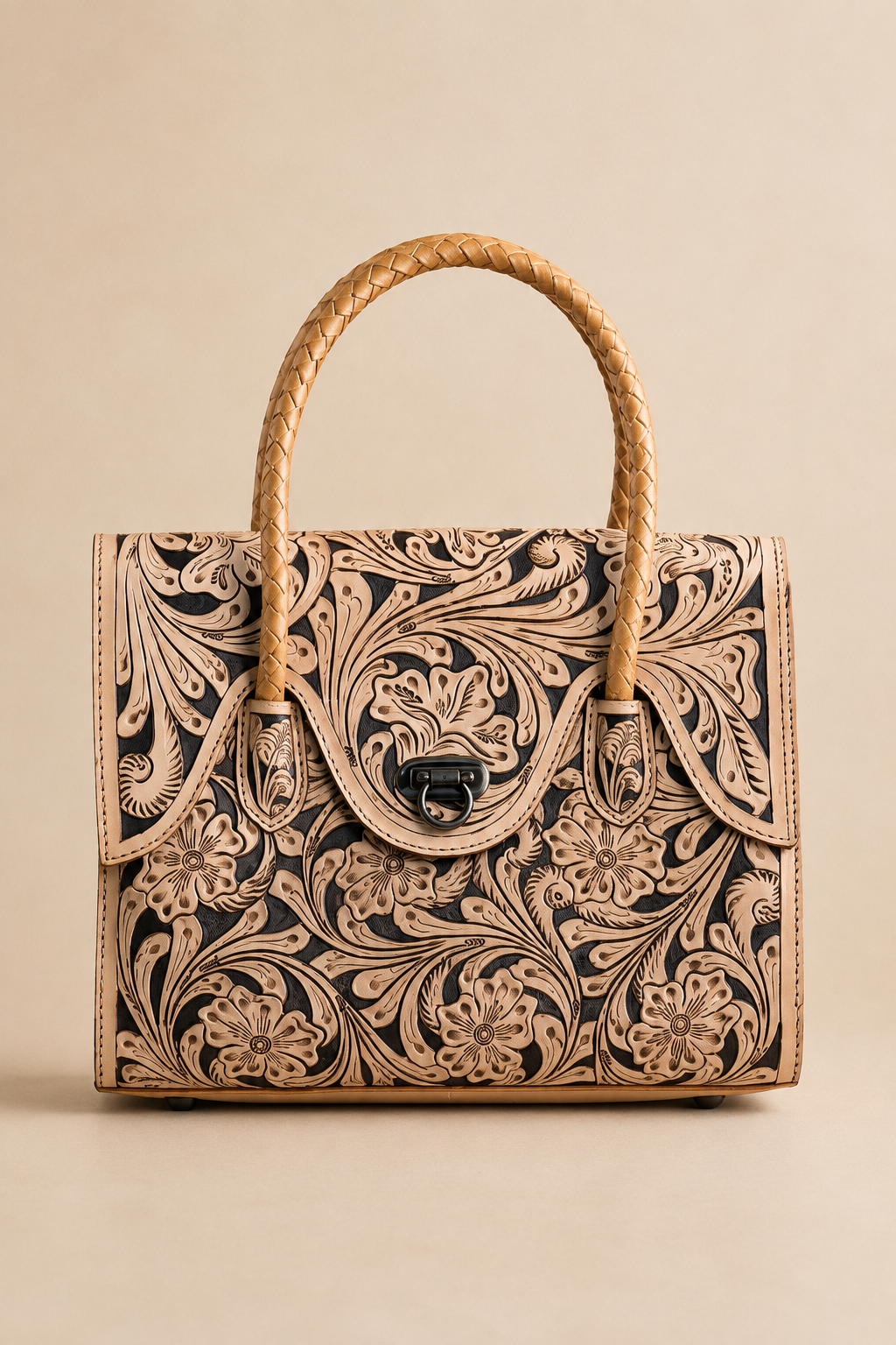 Isadora Carved Hasp Tote