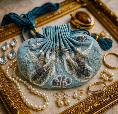 Seda Silk Kesi Embroidery Pouch