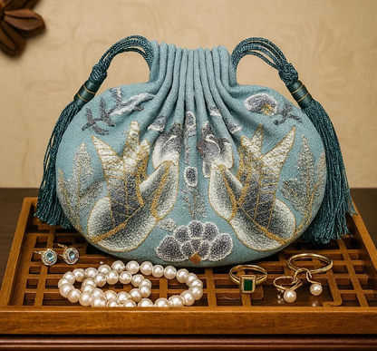 Seda Silk Kesi Embroidery Pouch