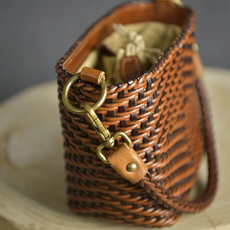 Costa Woven Leather Bag