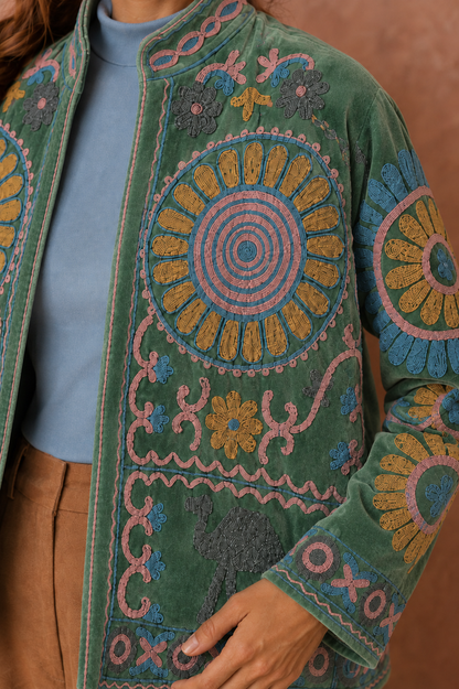 Sahara Elephant Embroidered Jacket